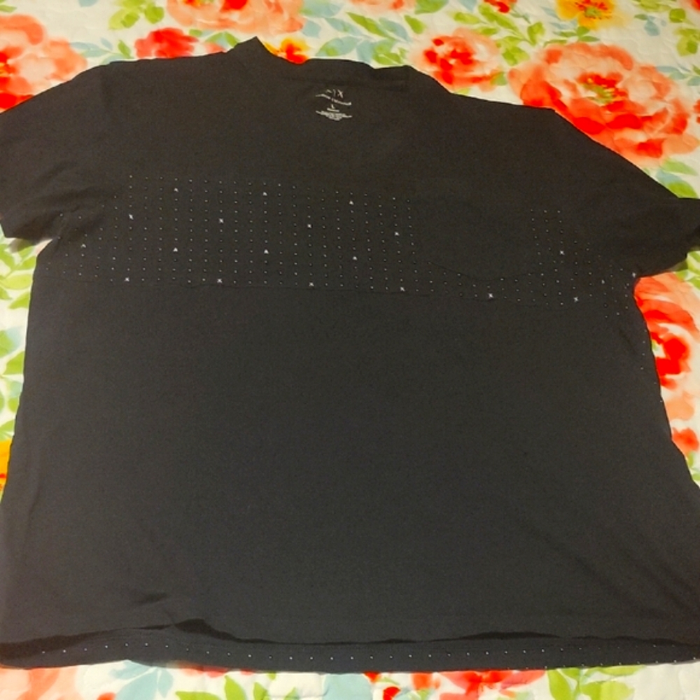 A/X Armani Exchange Black Tee with Subtle Studs